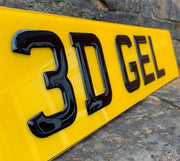 Premium 3D Gel Number Plates - Road Legal Front and Rear Plates for Vehicles