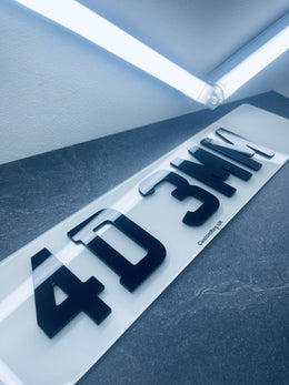Premium 4D 3mm Acrylic Road Legal Number Plates - Fast Delivery