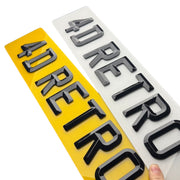 Premium 4D Retro Diamond Bevel Number Plates Front and Rear - Fast Delivery