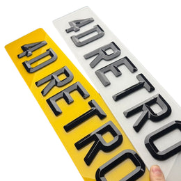 Premium 4D Retro Diamond Bevel Number Plates Front and Rear - Fast Delivery