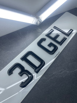 Premium 3D Gel Number Plates - Road Legal Front and Rear Plates for Vehicles