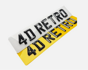 4D RETRO BEVELLED DIAMOND NUMBER PLATES 3M TOP QUALITY 100% ROAD LEGAL OR SHOW